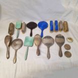 SELECTION OF VARIOUS SILVER BRUSHES, MIRRORS,
