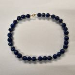 LAPIS LAZULI BEAD NECKLACE - 44CM LONG