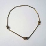 18CT GOLD FANCY LINK CHAIN NECKLACE - 19G,