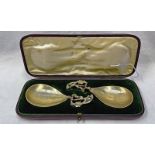 PAIR OF SILVER GILT NOVELTY SPOONS,