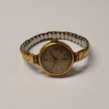 9CT GOLD LADIES WRISTWATCH ON EXPANDING BRACELET