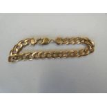 9CT GOLD FLATLINK BRACELET - 28.