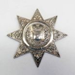 VICTORIAN SILVER BADGE FOR ANCIENT ORDER OF FORESTERS BY HILLIARD & THOMSON, BIRMINGHAM 1884 - 8.
