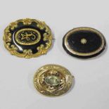 3 OVAL 19TH CENTURY BROOCHES