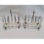 PAIR SILVER 5 - BAR TOAST RACKS BY JAY RICHARD ATTENBOROUGH CO,