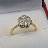 DIAMOND SET CLUSTER RING WITH 7 CIRCULAR CUT DIAMONDS