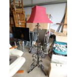 ARTS & CRAFTS STYLE METAL & COPPER STANDARD LAMP