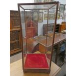 PINE FRAMED CENTRE DISPLAY CASE WITH 4 GLAZED PANELS