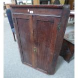 19TH CENTURY OAK 2 DOOR CORNER CABINET 103 CM TALL