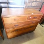 TEAK CHEST OF 2 SHORT OVER 3 LONG DRAWERS,