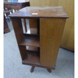 EARLY 20TH CENTURY INLAID MAHOGANY REVOLVING BOOKCASE.