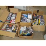 GOOD SELECTION OF DVD'S VIDEOS & CD'S ETC IN 5 BOXES.