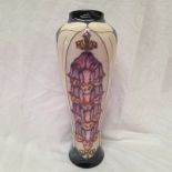 MOORCROFT VASE WITH FOXGLOVE DECORATION WITH IMPRESSED MARK 37 CM TALL,