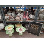 ORIENTAL PORCELAIN TEA WARE, ART GLASS VASES, ROYAL WORCESTER DISHES,