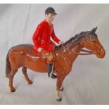 BESWICK FIGURES OF HUNTSMAN ON HORSE Condition Report: Small Nicks to hoofs.