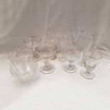 SELECTION LATE 18TH & 19TH CENTURY GLASSES & 3 FINGER BOWLS