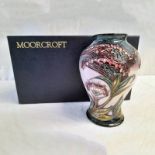 MOORCROFT VASE WITH WATER LILY DECORATION, MONOGRAMMED,