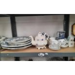 LOT WITHDRAWN LARGE BLUE & WHITE ASHETS, COPELAND, SPODE PLATES,