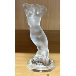 GLASS FIGURE OF A LADY, SIGNED INDISTINCTLY TO BASE,