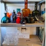 LARGE SELECTION COLOURED GLASS VASES, 4 SETS OF CUMBRIA ULLSWATER,