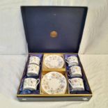 COALPORT COFFEE SET, 6 CUPS AND 6 SAUCERS IN FITTED CASE.