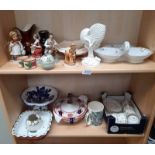 2 HUMMEL FIGURES, ROYAL WORCESTER, SHELL VASE, CARLTON WARE JUG, VARIOUS OTHER PORCELAIN,