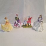 4 ROYAL DOULTON FIGURES INCLUDING DEBORAH HN3644, SWEET LILAC HN3972,