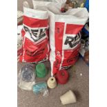 3 BAGS CONTAINING VARIOUS SPOOLS OF WOOL ETC