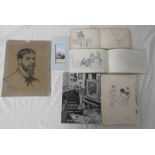 GOOD SELECTION OF ITEMS INCLUDING: 2 ARTISTS SKETCH BOOKS FROM CHARLES JAMES MCCALL,