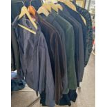 9 COAT HANGERS WITH GARMENTS Condition Report: Selina blow sizes 40 and 44.