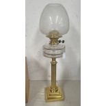 PARAFFIN TABLE LAMP WITH CLEAR GLASS RESERVOIR,