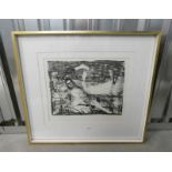 FRAMED ABSTRACT PICTURE OF A LADY, INDISTINCTLY SIGNED MOLAR, 571/125,