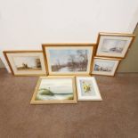 SELECTION OF FRAMED OIL PAINTING, PRINTS ETC TO INCLUDE, B MARLER, 'FARM SCENE',