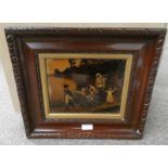 MAHOGANY FRAMED CRYSTOLIUM DEPICTING A WOMAN AND VARIOUS CHILDREN.