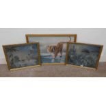 2 GILT FRAMED HOLOGRAPHIC PRINTS DEPICTING SCENES FROM PETER PAN AND CINDERELLA,
