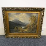 WILLIAM CHRISTIE 'LOOKING DOWN THE LOCH' SIGNED GILT FRAMED OIL PAINTING 30 CM X 40 CM