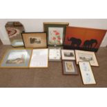 SELECTION OF FRAMED PRINTS, ENGRAVINGS, ETC TO INCLUDE; W M SMITH, POPPIES & DAISIES, SIGNED,