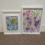 BETTY FOTHINGHAM, 2 FRAMED QUILTWORK COLLAGE PICTURES,