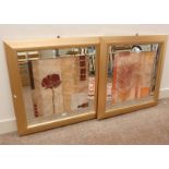 2 GILT FRAMED MIRROR EDGED PRINTS,