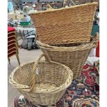 3 WICKER BASKETS