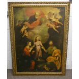 VA LAMPSEY 'CHERUBS BLESSING' SIGNED GILT FRAMED OIL PAINTING 121 CM X 87 CM Condition