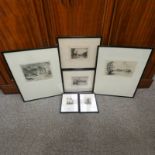6 FRAMED ETCHINGS ; INCLUDING G.T.
