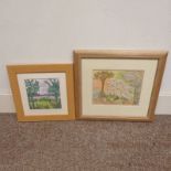 BETTY FOTHINGHAM, 2 FRAMED QUILTWORK COLLAGE PICTURES, 'BALGAR'S LOCH',