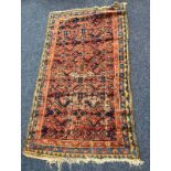 RED AND BLUE MIDDLE EASTERN RUG 162 X 93 CM