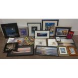 SELECTION OF PRINTS, OIL PAINTINGS ETC.