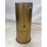TRENCH ART ARTILLERY SHELL CASE MARKED V.A.S.S.