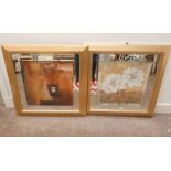 2 GILT FRAMED MIRROR EDGED PRINTS,