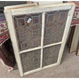 FRAMED MULTI COLOUR LEADED GLASS PANEL,