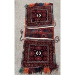 RED MIDDLE EASTERN SADDLE RUG 110 CM X 48 CM