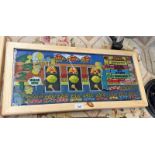 PINE FRAMED "SIMPSON'S" FRUIT MACHINE BOARD